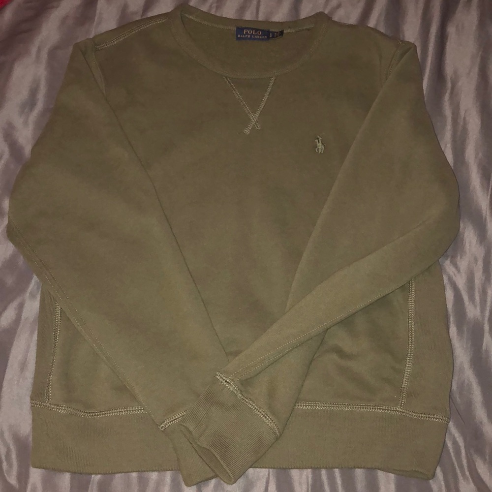 polo ralph lauren army green crewneck pullover